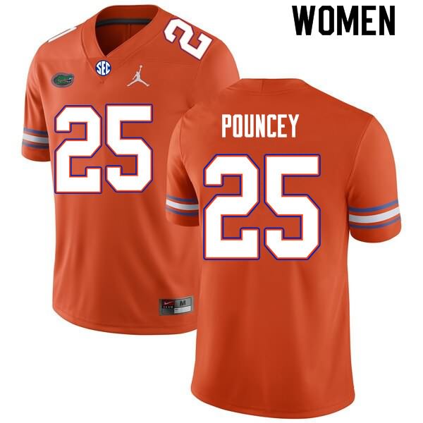 NCAA Florida Gators Ethan Pouncey Women's #25 Nike Orange Stitched Authentic College Football Jersey NMP7064DS